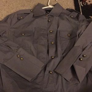 Button down moda army green shirt